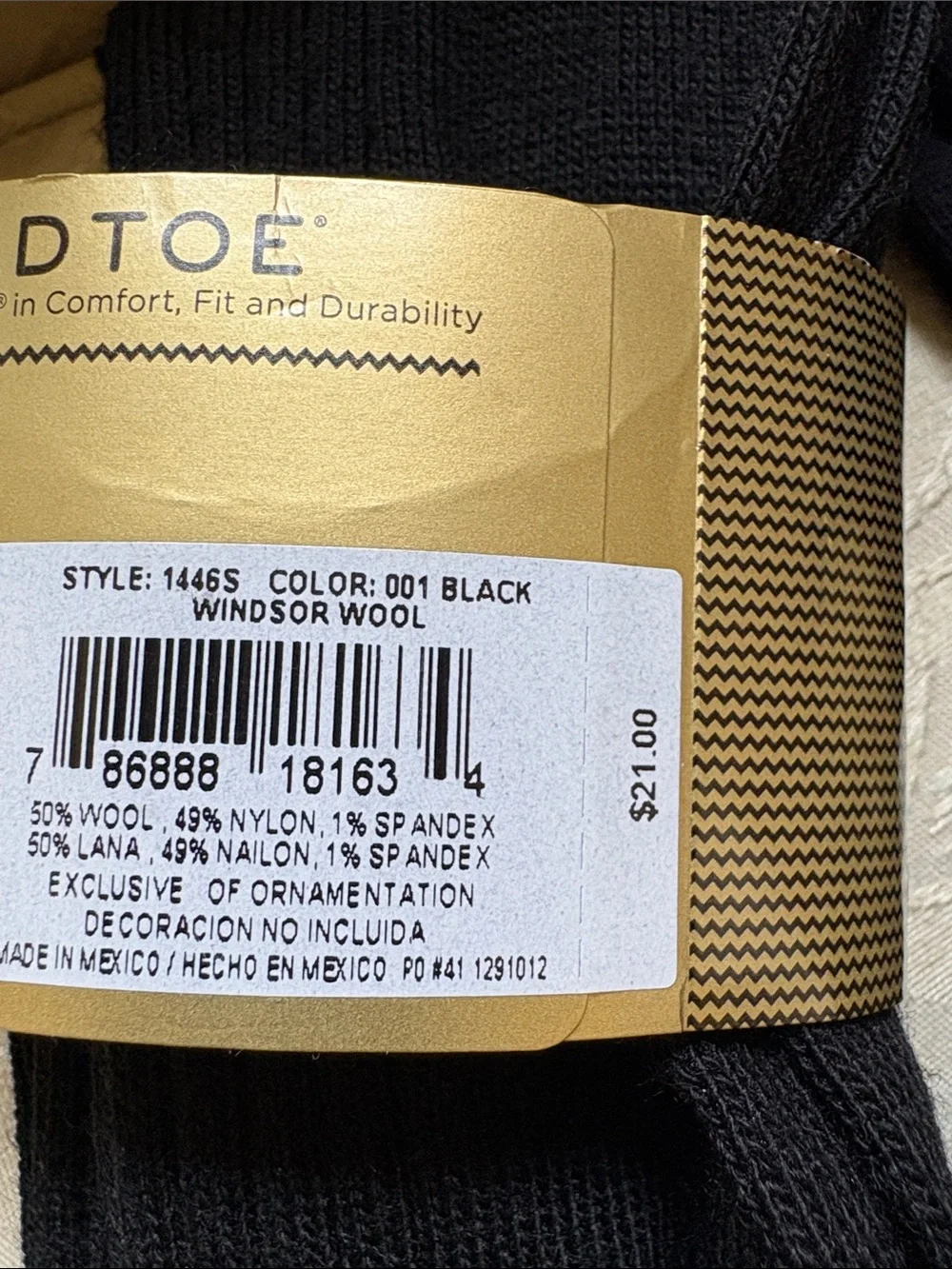 New Socks Gold Toe Men's Large Black